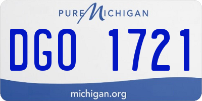 MI license plate DGO1721