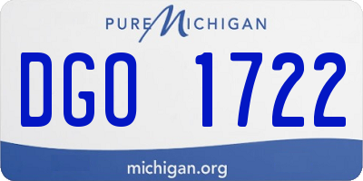 MI license plate DGO1722