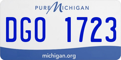 MI license plate DGO1723