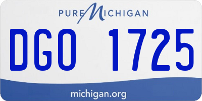 MI license plate DGO1725