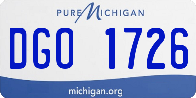 MI license plate DGO1726