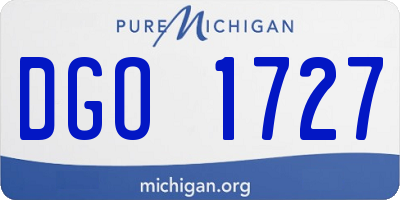 MI license plate DGO1727