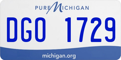 MI license plate DGO1729
