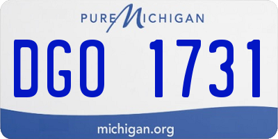 MI license plate DGO1731