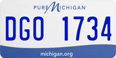 MI license plate DGO1734