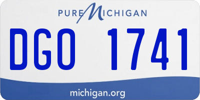 MI license plate DGO1741