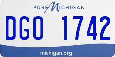 MI license plate DGO1742