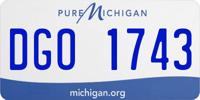 MI license plate DGO1743
