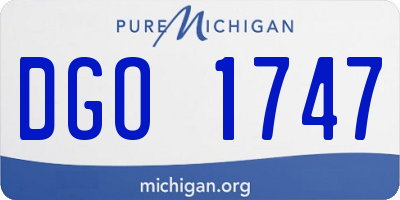 MI license plate DGO1747