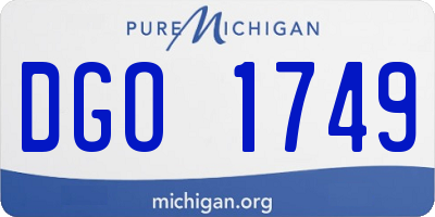 MI license plate DGO1749