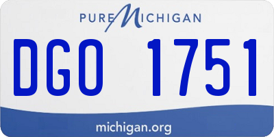 MI license plate DGO1751