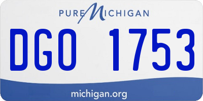 MI license plate DGO1753