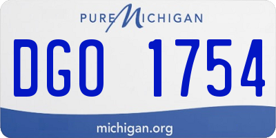 MI license plate DGO1754