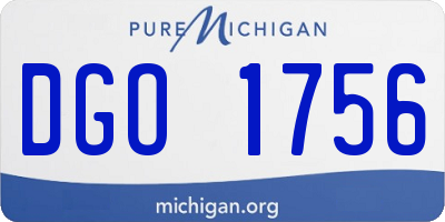 MI license plate DGO1756