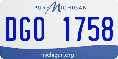 MI license plate DGO1758