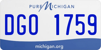 MI license plate DGO1759