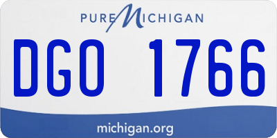 MI license plate DGO1766