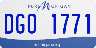 MI license plate DGO1771
