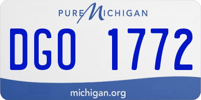 MI license plate DGO1772