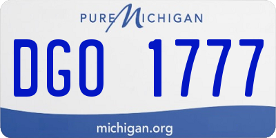 MI license plate DGO1777