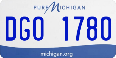 MI license plate DGO1780