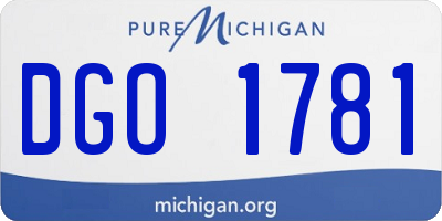 MI license plate DGO1781