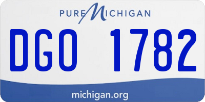 MI license plate DGO1782