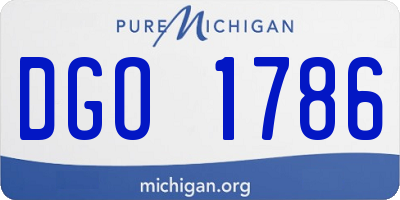 MI license plate DGO1786