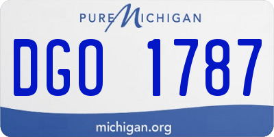 MI license plate DGO1787
