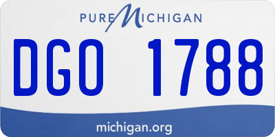 MI license plate DGO1788