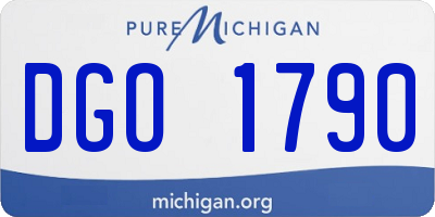 MI license plate DGO1790