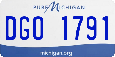 MI license plate DGO1791