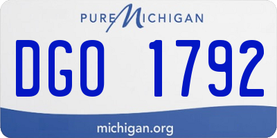 MI license plate DGO1792
