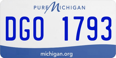 MI license plate DGO1793