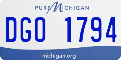 MI license plate DGO1794