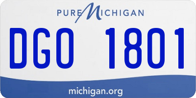 MI license plate DGO1801