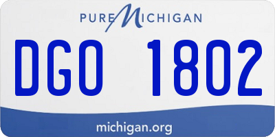 MI license plate DGO1802