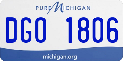 MI license plate DGO1806