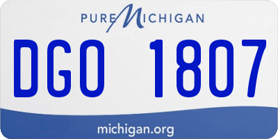 MI license plate DGO1807