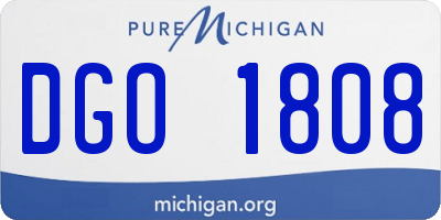 MI license plate DGO1808