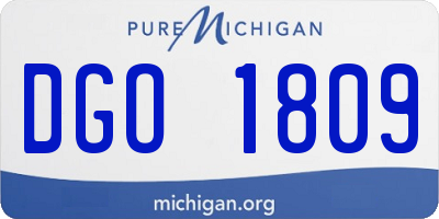 MI license plate DGO1809