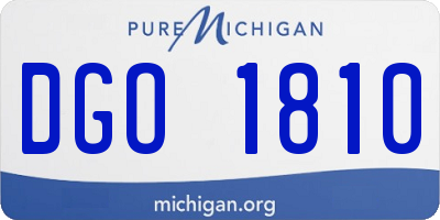 MI license plate DGO1810