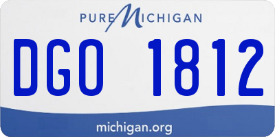 MI license plate DGO1812