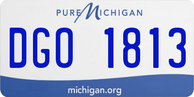 MI license plate DGO1813