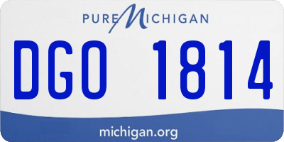 MI license plate DGO1814