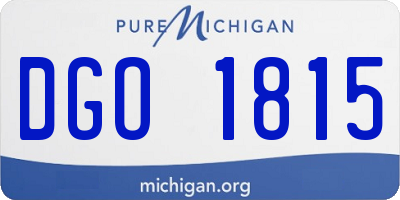 MI license plate DGO1815