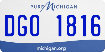 MI license plate DGO1816