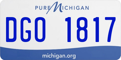 MI license plate DGO1817