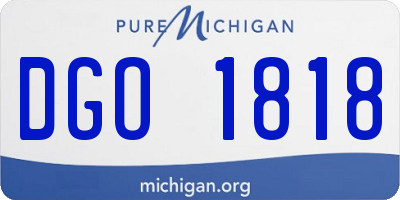 MI license plate DGO1818