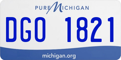 MI license plate DGO1821